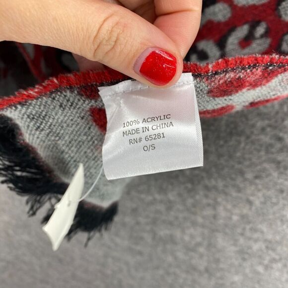 New Gordmans Cape Sweater Women S Small Red Animal Print Knit Open Front Casual - Picture 5 of 7